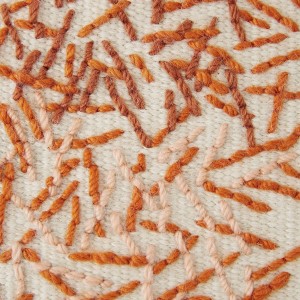 Alfombra lana rectangular Backstitch Calm Brick de GAN. Alfombras de lana.