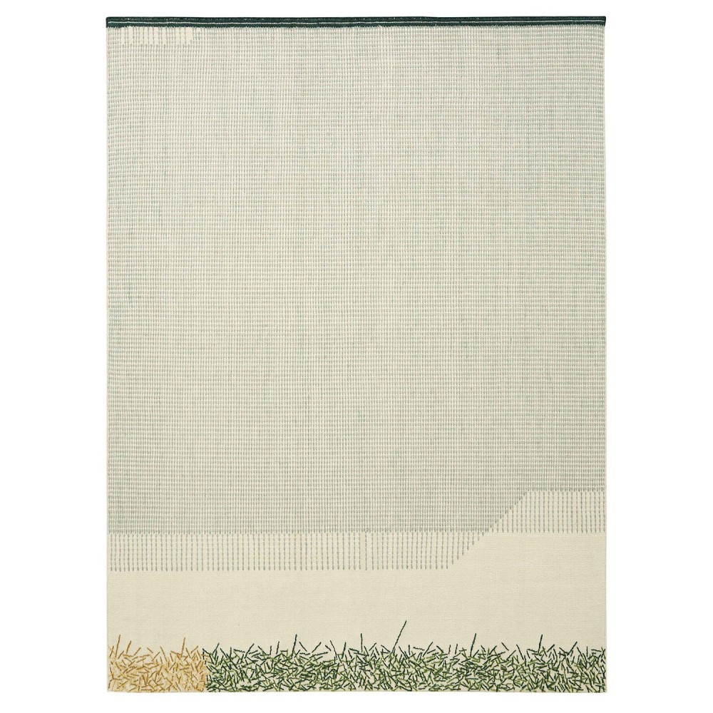 Alfombra diseño Backstitch Calm Green de GAN. Alfombras de lana modernas.