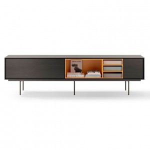 Mueble Televisión moderno Aura de Treku con puertas y cajones.