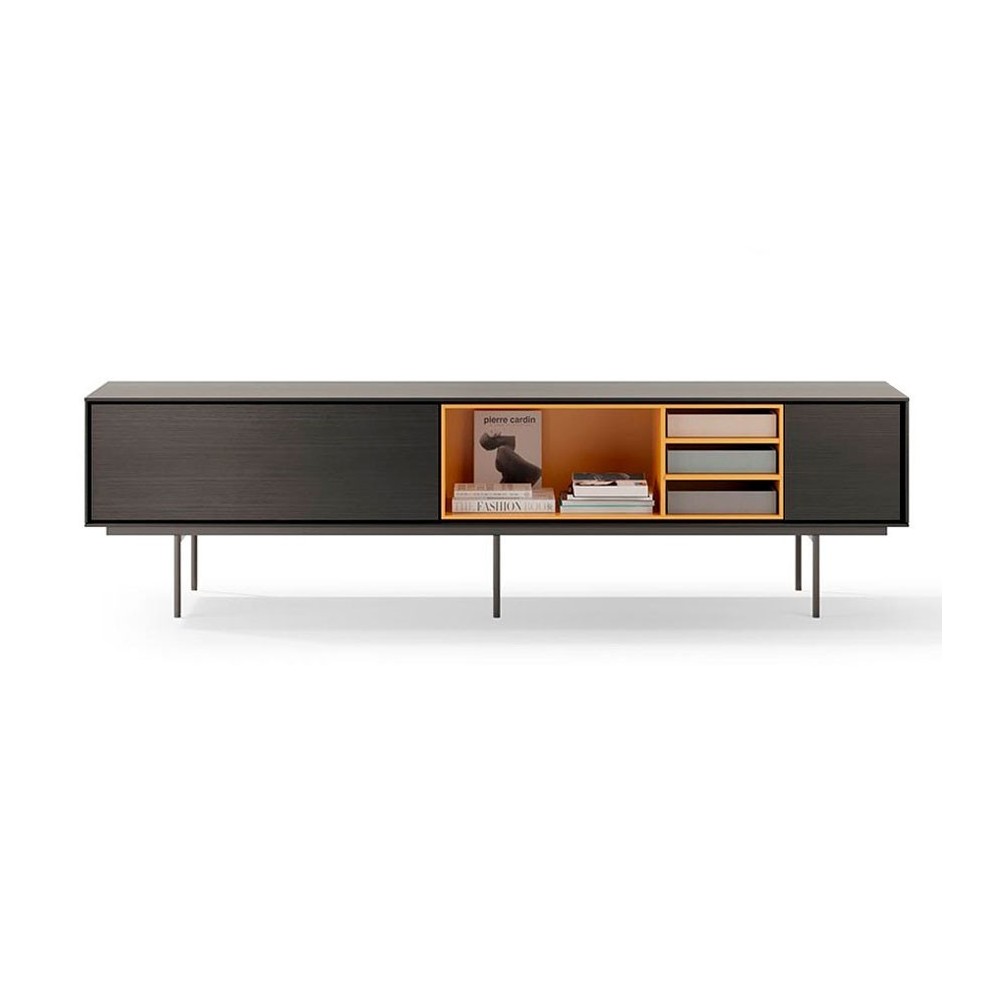 Mueble Televisión moderno Aura de Treku con puertas y cajones.