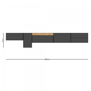 Mueble de salon Lauki L6 de Treku. Composición moderna de estilo nórdico