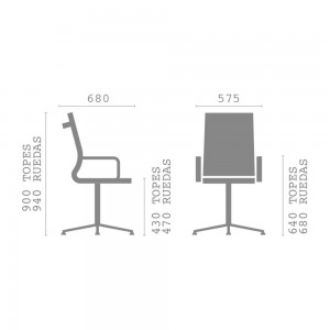 Silla confidente T199 F.P.M. Sillas confidentes modernas para oficina.