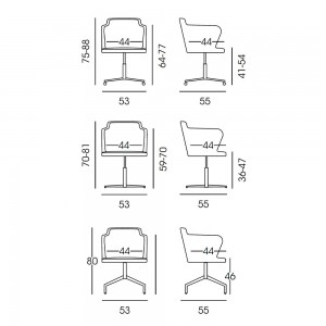 Sillón Evia giratorio metal de diseño exclusivo de Doos. Sillones para oficinas o salones.