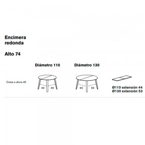 Mesa Aise redonda pies madera de Treku. Muebles modernos.