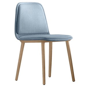 Silla Bisell tapizada de Treku. Silla comedor asiento tapizado y patas de madera