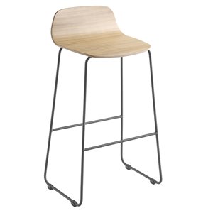 Taburete Bisell metal con respaldo de Treku.
