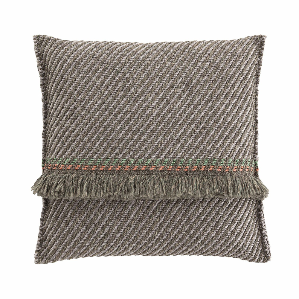 Cojín Big Garden Layers Diagonal aloe-opal de GAN. Cojines de diseño moderno.