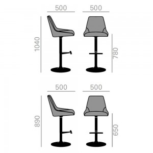 Taburete Alya base central Andreu World. Ideal para ambientes interiores.