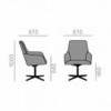 Alya SO-1479 sillón ancho de respaldo intermedio para lugares modernos.