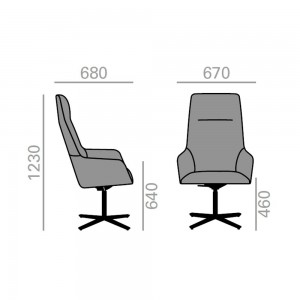 Alya Executive SO-1482 Andreu World. Moderno sillón ancho tapizado.