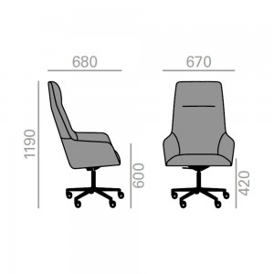 Alya Executive SO-1483 Andreu World. Moderno sillón ancho tapizado.