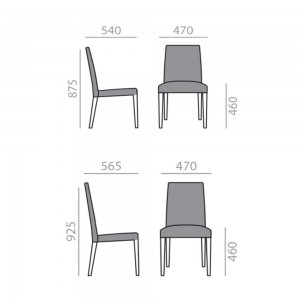 Silla comedor Anna versión respaldo alto y bajo de Andreu World