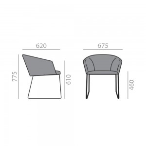 Sillón adaptable a cualquier estilo Brandy SO-2993 de Andreu World.