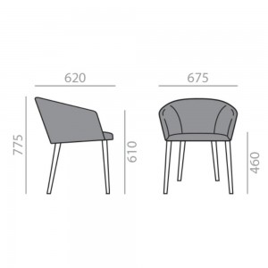Moderno sillón Brandy SO-2996 en madera de Andreu World. Para Interiores.