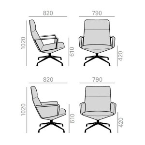 Butaca Capri Lounge BU-1693 Andreu World giratoria para interiores.