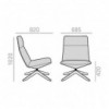 Butaca Capri Lounge BU-1699 Andreu World giratoria para interiores.