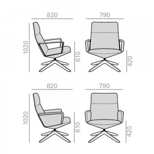 Butaca Capri Lounge BU-1701 Andreu World giratoria para interiores.