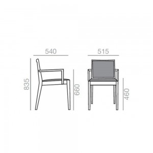 Sillón Carlotta Small Andreu World. Diseño tapizado ideal para comedor.