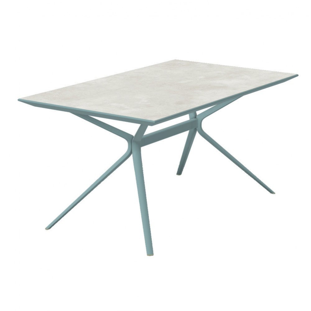Mesa rectangular Gres Moai de Fast de exterior con diseño moderno y elegante.