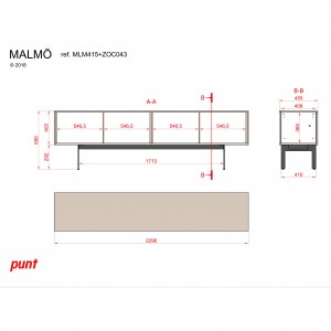 Aparador Malmö MLM415 de Puntmobles. Aparadores modernos para comedor.