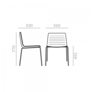 Silla Flex SI-1302 Andreu World. Diseño práctico ideal para interior.