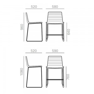 Taburete Flex BQ-1313 Andreu World. Diseño moderno ideal para interior.