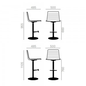 Taburete Flex BQ-1326 Andreu World. Diseño moderno ideal para interior.