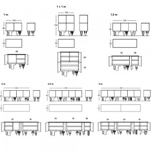 Aparador de lujo Multileg Cabinet para comedor de BD Barcelona.