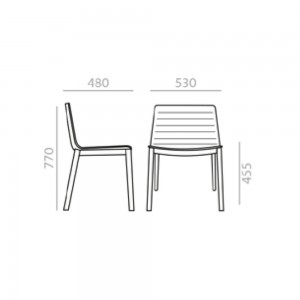 Silla Flex SI-1314 Andreu World. Diseño práctico ideal para interior.