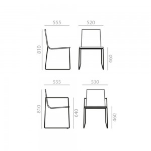 Silla Lineal SI-0582 Andreu World. Diseño elegante en madera.