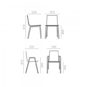 Silla Lineal SI-0760 Andreu World. Sillas de diseño moderno en madera.