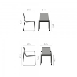 Silla Lineal comfort SI-0594 Andreu World. Diseño tapizado para interior.