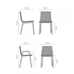 Silla Lineal comfort SI-0606 Andreu World. Diseño tapizado para interior.