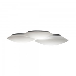 Plafón Puck con plato led incorporado de Vibia. Lámparas modernas para salones.