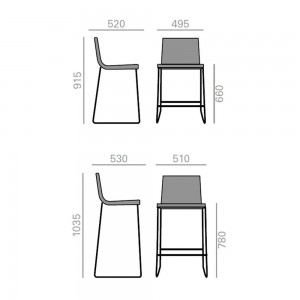 Taburete Lineal comfort BQ-0604 Andreu World. Diseño elegante interior.