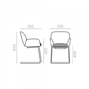 Sillón Nuez SO-2771 Andreu World. Diseño Envolvente con base en acero.