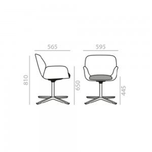 Sillón Nuez SO-2772 Andreu World. Diseño con base central giratoria.