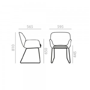 Sillón Nuez SO-2783 Andreu World. Diseño moderno con base de acero.