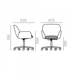 Sillón Nuez SO-2740 Andreu World. Diseño moderno giratorio para oficina.