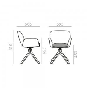 Sillón Nuez SO-2774 Andreu World. Diseño moderno con base de acero.