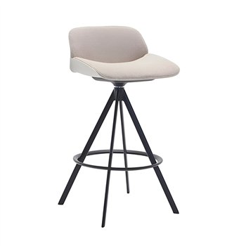 Taburete Nuez base giratoria acero Andreu World. Diseño para interior.