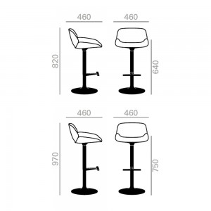 Taburete Nuez central BQ-2746 Andreu World. Diseño para interiores.