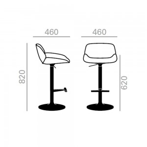 Taburete Nuez BQ-2747 Andreu World. Diseño contémporanep para interior.