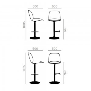 Taburete Nuez respaldo alto BQ-2737 Andreu World. Diseño para interiores.