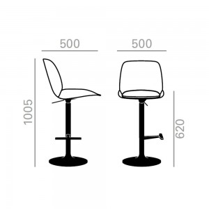 Taburete Nuez respaldo alto BQ-2738 Andreu World. Diseño para interiores.