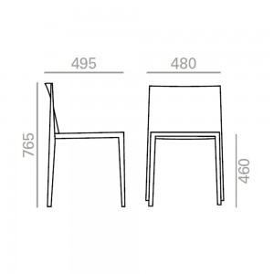 Silla exterior o interior apilable Sail SI-1245 de Andreu World.