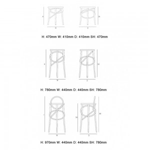 Taburete alto Cirque Two Tone de GTV Thonet Vienna. Taburetes de diseño.