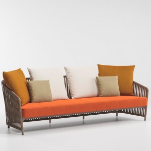 Sofá exterior con tapizado Bela Rope 3 plazas colección Bitta Lounge de Kettal.