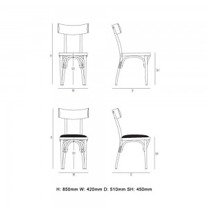Silla Czech de GTV Thonet Vienna. Modernas sillas, taburetes y butacas.