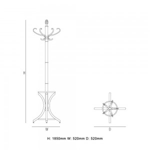 Perchero Kleiderstaänder de diseño GTV Thonet Vienna. Percheros de recibidor.